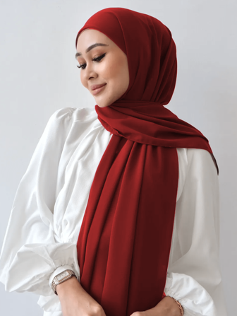 1pc Women's Plain Chiffon Scarf, Suitable For Casual Daily Wear For Dress