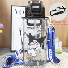 Sanrio Square Cartoon Water Bottle - Durable PC Material, Leakproof, High Temperature Resistant, Outdoor Portable Large Capacity Water Bottle With Shoulder Strap - Great For School, Office, Gym - Perfect Birthday Gift Or Gift For Her