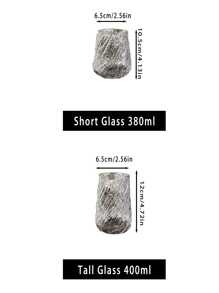 1 件树纹玻璃咖啡杯，大容量冰美式/拿铁杯，耐热透明玻璃杯