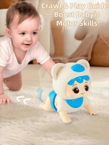 1个音乐婴儿爬行娃娃，适合10个月以上的宝宝 - 学习爬行指导、抬头训练、早期教育、边唱边爬、爬行引导攀爬音乐娃娃，儿童节礼物