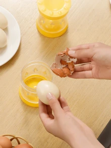 1 件鸡蛋剥壳器、煮鸡蛋剥壳器、煮鸡蛋专用剥壳工具、鸡蛋剥壳器、摇晃即可轻松打开蛋壳、剥壳器、鸡蛋剥壳器、手摇鸡蛋剥壳器、蛋壳分离器、煮鸡蛋剥壳器、厨房工具、鸡蛋工具、可在洗碗机中清洗，易于手洗，特别适合家庭