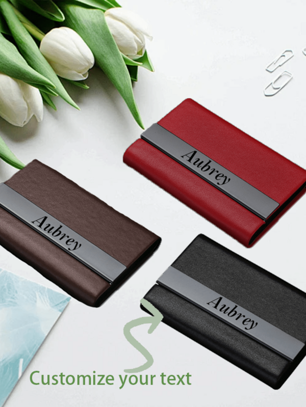 1 porta-cartões de visita personalizado, material de escritório, carteira personalizada para cartões bancários, presente personalizado para namorado, marido, pai, volta às aulas, material escolar