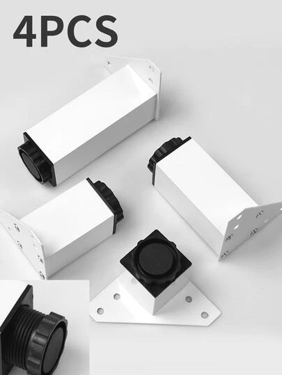 4个金属三角家具腿，适用于咖啡桌、橱柜、沙发和其他家具，五金配件