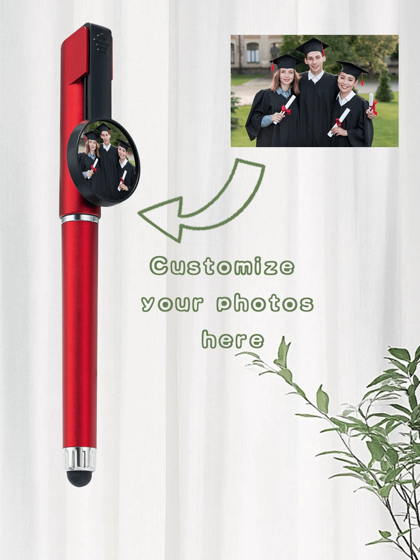 1-5pcs Customizable Photo Ballpoint Pens, Custom Logo Promotional Pens, Ballpoint Pen With Stylus, Retractable Pen For Signing And Writing On Touchscreen, Customized Idol Photos, Gifts For Friends, Classmates, Teachers, Couples, Desk Mate Back To School - Multicolor - View 1