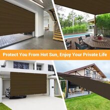 Sun Shade Cloth Privacy Screen With Grommets Balcony Fence Patio Garden Pergola, Pergola Cover Canopy Sun Shelter - 棕色 - 查看 9