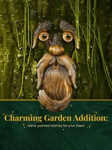 1 件树脸、户外树脸、树艺术、户外树装饰、树脸、树桩装饰、树干脸、户外树装饰、树脸装饰、户外树脸装饰、树眼 - 彩色 - 查看 4