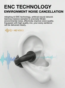 GENAI Écouteurs True sans fil Genai, écouteurs à conduction osseuse à oreille ouverte, écouteurs stéréo portables à oreille ouverte OWS, écouteurs pour l'entraînement étanches IPX 5, transmission stable, endurance longue de 48 heures, écouteurs avec longue veille