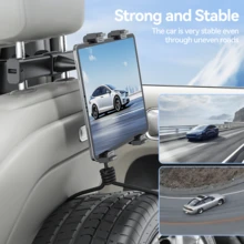 OHLPRO Car Headrest Tablet Holder, Adjustable Tablet Car Mount For Back Seat, For 6-11" Device Like IPad Pro, Air, Mini, Galaxy, Fire, Black Compatible With IPhone, Android Phone, Gift For Birthday, Family, Friends Car Accessories, Car Phone Holder - Black - View 2