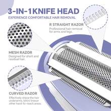 Electric Shaver, Portable Depilator, Women's Electric Razor Powered By 2 AAA Batteries, 3-In-1 Cordless Multipurpose Trimmer For Body, Legs, Underarms, Bikini Area Hair Removal - MG308 - View 7