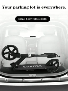 1 pieza Scooter plegable, Manubrios ajustables en altura, Apto para adultos y adolescentes, para uso exterior