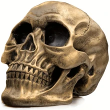 Skeleton Head Decor, Popular Overseas Halloween Skull Figurine, Resin Ornament, Personalized Decoration For Office Home Decor Halloween Decor Fall Decor Room Decor - Multicolor - View 9