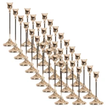 30 件优雅浪漫的欧式婚礼装饰，复古镀金和镀铜，中心烛台，锥形金属烛台，房间和家居装饰 - 銅色 - 查看 18