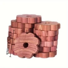 5/10 件天然雪松木花樟脑丸 - 高品质除湿剂，适用于衣柜、抽屉和储藏室家居整理，散发清新香味