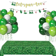 Golf Birthday Party Decorations Golf Themed Party Supplies Includes Green Balloon Set, Grass Tablecloth, Let's Par-Tee Banner, Golf Themed Birthday Banner Retirement Party Decor For Golf Lover, Golf Party Decorations, Gold Glitter - Golf Party Set - View 1