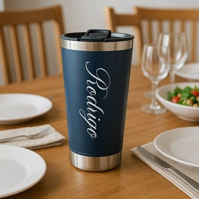 Copo Térmico com Tampa Aço Inox com Abridor de Garrafas Integrado 473ml, Ideal para Cerveja, Refrigerante, Café, Água, Suco.