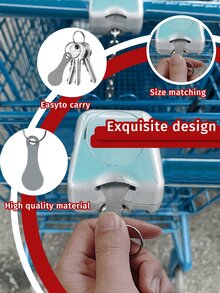 1个不锈钢购物车钥匙扣，适用于超市手推车