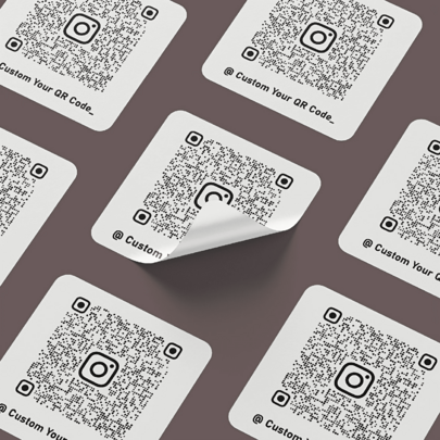 96pcs Custom Printed White PET QR Code Stickers, 1.77" Square, , With Adhesive Back, For Business Logos, Personalized Text, Social Media Links, Product Labels,School Supplies,Back To School
