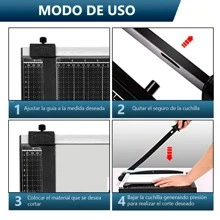 Vmingo Vmingo Guillotina Negro Metal Cortador Carta A4 cuchilla Afilado Papel Foto Tarjeta Oficina Escuela Papeleria