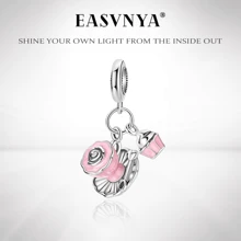 Easvnya Nueva serie de los talla grande vendidos de colgantes con castillo de plata y floral, diseño 3D exquisito y de moda, accesorios de joyería DIY adecuados para pulseras y collares, encantador y de moda para mujer, para uso diario u ocasiones especiales, excelente como regalo de San Valentín o cumpleaños