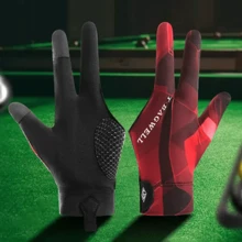 1 pieza Guantes profesionales de billar para hombres con tres dedos, de seda de hielo transpirable y antideslizante, set individual para mano izquierda, guantes de tenis de mesa para mujeres T3
