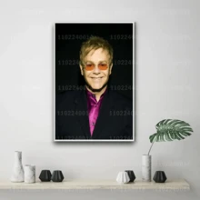 1pc Elton John Classic Rock Star Band X Canvas Poster Music Room Bar Cafe Wall Art Decor Gift Print Painting For Home Optional Frame ,Wall Art With Frame - Multicolor - View 12