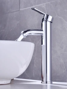 1 Pc Bathroom Faucet Black&Gold & Chrome 1 Hole Bathroom Sink Faucet With Single Handle,Basin Mixer Tap Single Lever Cloakroom Bathroom Sink Tap Circular Tall Body Wash Basin Hot And Cold Faucet Modern Countertop Basin Bathroom Faucetfor RV Bathroom Lavatory Sink - Multicolor - View 4