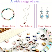 Set de 700 piezas de cuentas espaciadoras de 6 mm en 10 colores, cuentas de cristal, cuentas de strass, para hacer joyas DIY, colgantes de pulseras, manualidades y accesorios