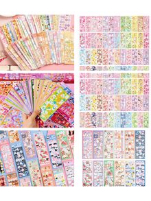 20/60/100/200 件可爱卡通贴纸，不干胶贴纸，派对 DIY 贴纸，趣味风格，可爱卡通主题，适合成人和青少年学校用品，返校