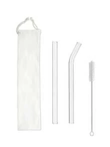 3/5/8pcs Reusable Glass Straws, Approx 7.87 Inches Long X 14mm Wide, Includes Cleaning Brush And Storage Bag, Thick Clear Glass Straws For Smoothies, Milkshakes, Juices, Beverages, Suitable For Home Gatherings, Parties, Weddings,School Supplies - Clear - View 9
