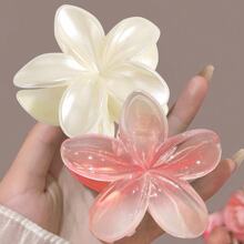2pcs/1pc Large Acrylic Flower Hair Claw Clip, Sweet Romantic Elegant Hair Accessory For Women, Casual Updo Hairstyle, Suitable For Daily Outings Hair Accessories Fashion Hair Clips