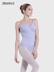 balletto Dancewear For Dance Exam Practice, Adjustable High-Waist Straps Design, Front & Back V-Neck Unitard, Adult Slim Shapewear - 紫丁香色 - 查看 4