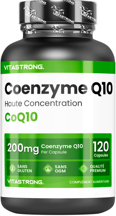 Vitastrong Coenzima Q10 200 mg Dosis Alta – 120 Cápsulas de Calidad Premium, 1 al día durante 4 meses, Sin Gluten ni OMG, Hecho en Italia