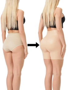 Silicone Butt Enhancement Shaping Shorts, Sexy Realistic Buttocks Design, Soft Silicone For Butt Contouring - Beige - View 3