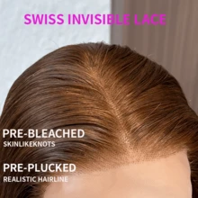 WALSDI Chocolate Brown 4x4 5x5 13x4 13x6 Glueless Blended Wig Ready To Go For Wig Beginner Pre Cut Lace 13x6 Body Wave HD Lace Front Wigs Human Blended Hair Pre Plucked Transparent 13x4 Lace Frontal Wigs Cheap Wholesale Blended Human Blended Hair With Fiber 200% Density Wigs Human Blended Hair Pre Plucked With Baby Hair For Women 26 Inch Prom Use 10-14 Bob Wig - Brown - View 6