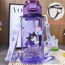 Sanrio Square Cartoon Water Bottle - Durable PC Material, Leakproof, High Temperature Resistant, Outdoor Portable Large Capacity Water Bottle With Shoulder Strap - Great For School, Office, Gym - Perfect Birthday Gift Or Gift For Her