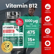 Vitastrong Vitamin B12 1000mcg Vegan, 475 Tablets (15+ Month Supply), For Energy, Fatigue & Immune System, Premium Quality Non-GMO