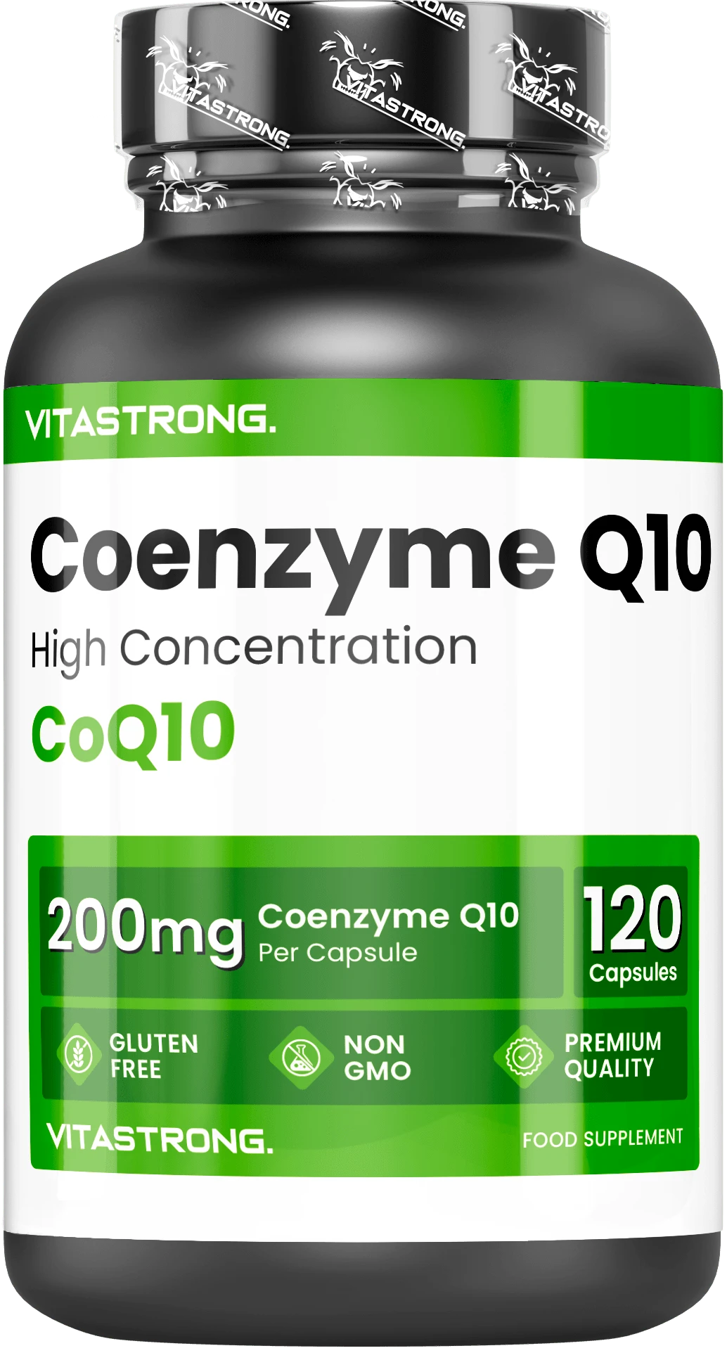 Vitastrong Coenzyme Q10 200 Mg High Dosage – 120 Premium Quality Capsules, 1 Per Day For 4 Months, Gluten And GMO Free, Made In Italy - Others - View 1