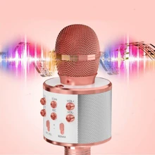 Microphone Audio Integrated Microphone Home Singing K Wireless Bluetooth Can Be Inserted Tf,Usb Card Play Music Outdoor Party Family Gathering,Microphone,Mic,Wireless Microphone