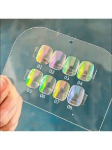 8 件钻石变色龙紫红色闪光粉染料云母粉用于美甲指甲油环氧树脂肥皂制作蜡烛浴球粘液 DIY 指甲装饰闪光美甲 Y2K 风格