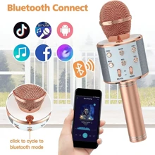 Microphone Audio Integrated Microphone Home Singing K Wireless Bluetooth Can Be Inserted Tf,Usb Card Play Music Outdoor Party Family Gathering,Microphone,Mic,Wireless Microphone