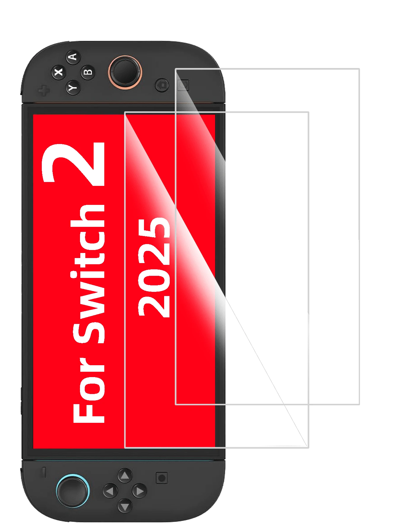 2 Packs Screen Protector Compatible With Switch 2 (2025), Tempered Glass Film, Anti-Scratch Premium HD Clear & Case Friendly Compatible With Switch 2025 7.9-Inch Screen