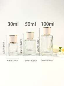 1pc 30ml/50ml/100ml High-End Glass Perfume Spray Bottle, Refillable Perfume Empty Bottle, Portable Travel Container, Home Decor, Fall Decor #Back To School Season