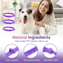 3 件装狗狗舒适项圈 - 60 天佩戴，可调节且轻便，舒缓植物香味，适合小型、中型和大型犬