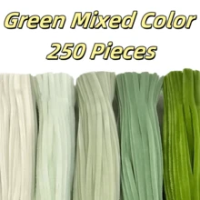 250/500支超密綠色系列管毛絨棒，綠色管毛絨棒，管毛絨棒，6mm x 11.8英吋，柔軟雪尼爾棒，管毛絨棒手工，DIY手工項目，手工套裝，厚實毛茸茸雪尼爾棒，適用於DIY手工項目與裝飾 - 彩色 - 查看 16