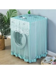 1pc Lace Embroidery Washing Machine Cover, Waterproof Dustproof Automatic Washing Machine Protector, Fit For 8kg/10kg Washing Machines