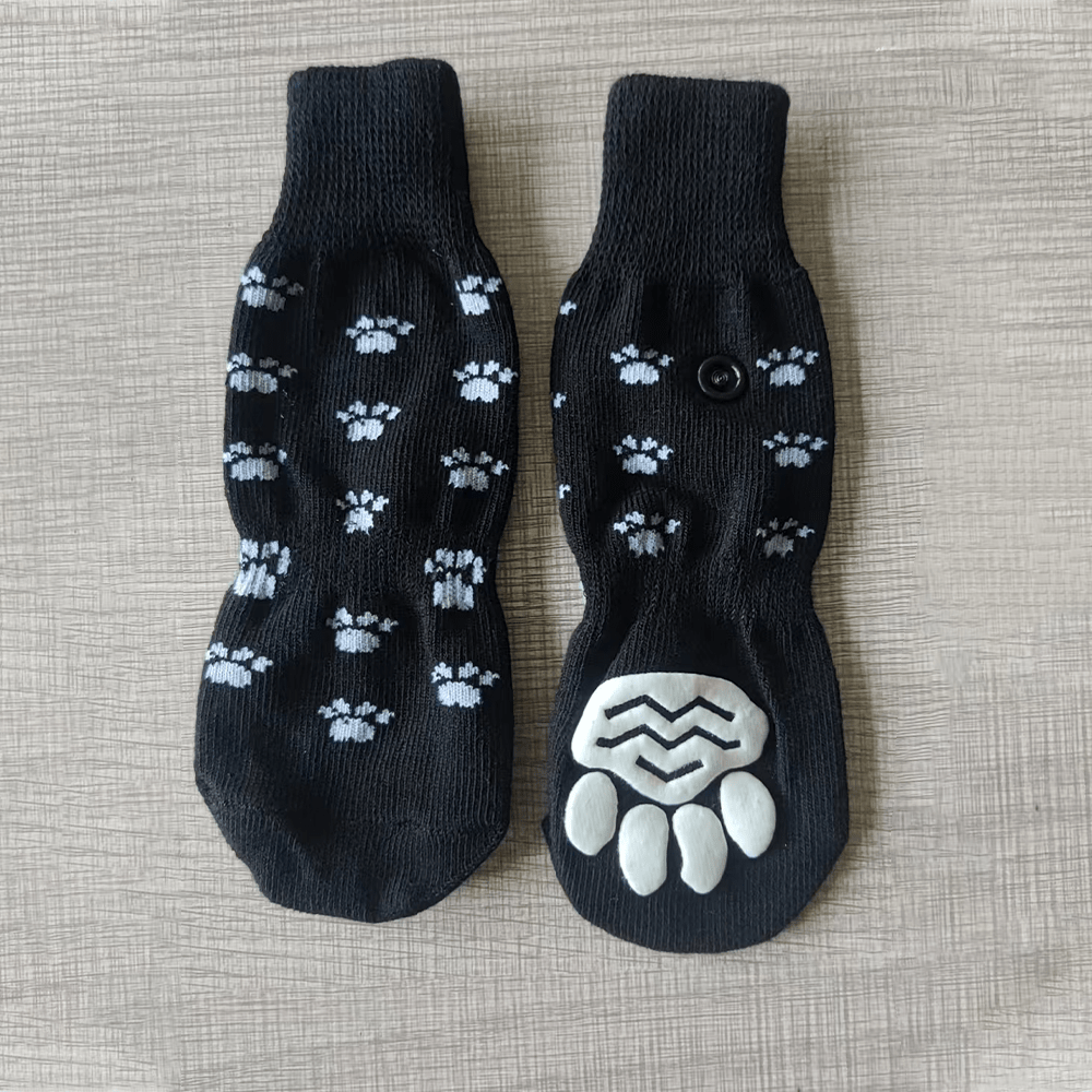 4pcs Dog Socks, Non-Slip & Breathable Dog Paw Protectors, Strong Grip, Protect Paws, Suitable For Elderly Dogs, Hardwood Floors, Anti-Slip Dog Booties - Black - View 10