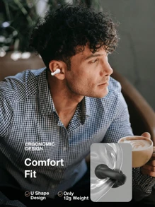 GENAI Écouteurs True sans fil Genai, écouteurs à conduction osseuse à oreille ouverte, écouteurs stéréo portables à oreille ouverte OWS, écouteurs pour l'entraînement étanches IPX 5, transmission stable, endurance longue de 48 heures, écouteurs avec longue veille