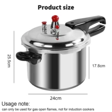 NetHong 7 Litre Home Dual Handle Aluminum Pressure Cooker Kitchen Catering Cookware - Silver - View 7