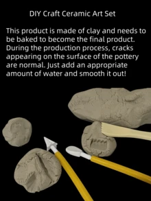 16pcs/8pcs/5pcs/1pc White Air Dry Clay Craft Kit, Polymer Clay Sculpting DIY Handmade Pottery Tool Set Including 1000g White Clay, 8pcs Plastic Fondant Tools, 5pcs Ceramic Art Tools, 1pc Clear Plastic Box - Sets - View 4