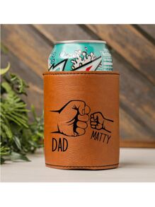 Personalized Leather Fist Bump Beer/Cocktail Bottle Cooler, Father's Day Gift, Family Name, Kids' Names, Groomsman Gift, Family Gift, Dad's Birthday Gift, Personalized Gift For Dad, Grandpa (No Bottle Included) - Multicolor - View 12